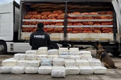 Soğan yüklü tırdan 150 kilo metamfetamin çıktı: 2 gözaltı