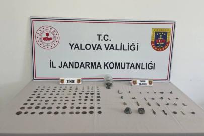 Yalova'da durdurulan araçta tarihi eser niteliğinde objeler ele geçirildi